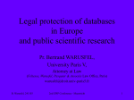 Legal protection of databases in Europe and public