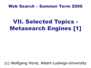 Web Search - Electures