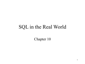 SQL in the Real World - Department of Computer Science, NMSU