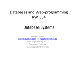 Databases and Web-programming RW 334 Database Systems