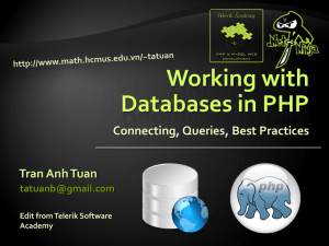 Working with Databases in PHP