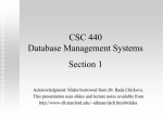 CSC 742: Database Management Systems