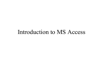 Introduction to MS Access - San Francisco State University