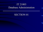IST 274 -10 Database Administrator