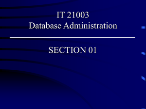 IST 274 -10 Database Administrator