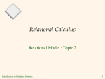 Relational Algebra and Calculus