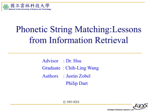 Phonetic matching techniques(cont.)