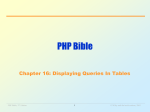 PHP Bible – Chapter 16: Displaying Queries in Tables