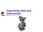 Organizing Data and Information