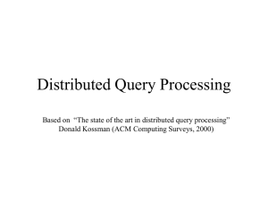 Distributed Query Processing Basics