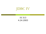 JDBC I