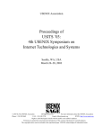 Proceedings of USITS ’03: 4th USENIX Symposium on Internet Technologies and Systems
