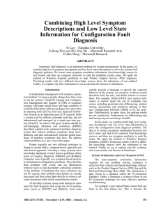 Combining High Level Symptom Descriptions and Low Level State Diagnosis