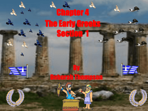 Chapter 4 Section 1 The Early Greeks