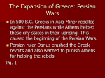 The Expansion of Greece: Persian Wars