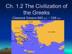 Ch. 1.2 The Civilization of the Greeks