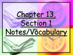 Chapter 13, Section 1 Notes/Vocabulary