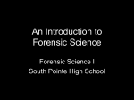 An Introduction to Forensic Science I