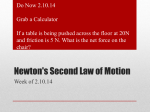 Newton`s Second Law of Motion