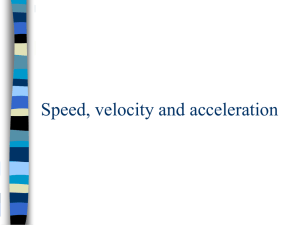 5.1 Speed, velocity and acceleration