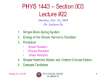 PHYS 1443 – Section 501 Lecture #1