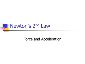 Newton`s 2nd Law - Issaquah Connect
