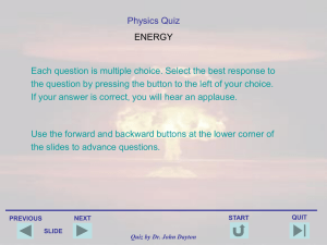 Work and Energy - college physics