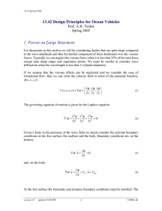 13.42 Design Principles for Ocean Vehicles 1. Forces on Large Structures