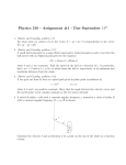 Physics 310 - Assignment #1 - Due September 14