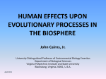 human effects upon evolutionary processes in the biosphere