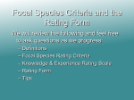 Focal Species Criteria