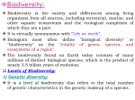 Biodiversity: