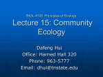 BIOL 4120: Principles of Ecology Lecture 15: Community Ecology