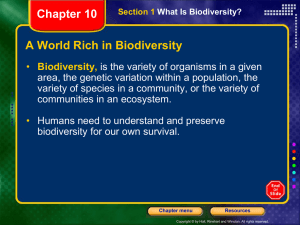 Ch. 10 Notes-Biodiversity