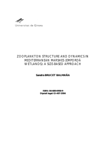 ZOOPLANKTON STRUCTURE AND DYNAMICS IN MEDITERRANEAN MARSHES (EMPORDÀ WETLANDS): A SIZE-BASED APPROACH