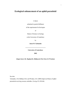 Ecological enhancement of an aphid parasitoid