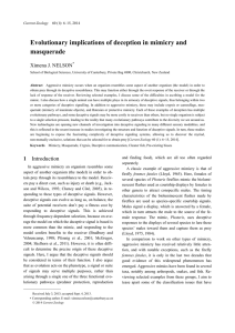 Evolutionary implications of deception in mimicry and masquerade Ximena J. NELSON