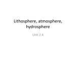 Ltihosphere, atmosphere, hydrosphere