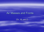 Air Masses and Fronts