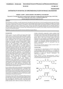 ANTIFERTILITY POTENTIAL OF SOME MEDICINAL PLANTS IN MALES: AN OVERVIEW