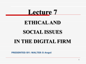 ethical and social issues in the digital firm