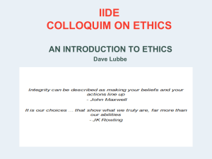 ETHICS: BACKGROUND AND OVERVIEW