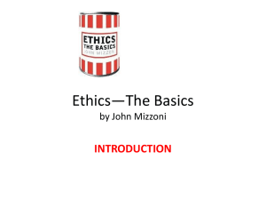 Ethics—The Basics by John Mizzoni