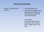 Ancient Greeks - Bournemouth School RS