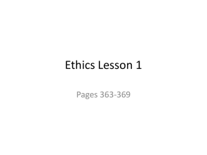 Ethics Lesson 1 - The Engquist Teachers
