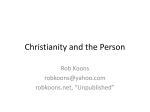 Christianity and the Person