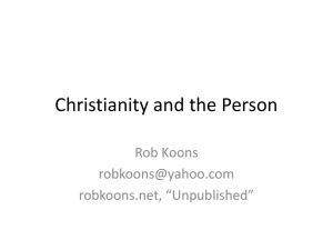 Christianity and the Person