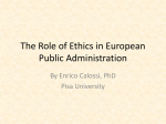 ethics in public administration - prof. Enrico Calossi