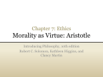 Morality as Virtue: Aristotle