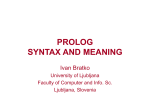 PROLOG SYNTAX AND MEANING